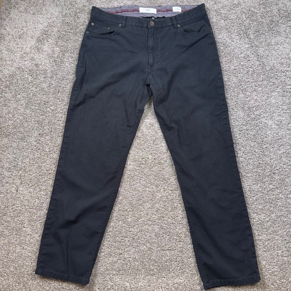 Brax Cooper Fancy Pants Mens Regular Fit Textured Navy 34x30 EXCELLENT